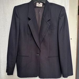 Bretton Place Women's Pinstripe Pure Wool Blazer Jacket Size 14